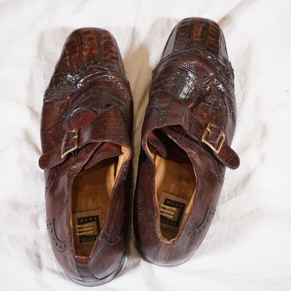 David Eden Crocodile Dress Shoes Vintage Made in Spain Men’s Size 12 Repaired main image 8